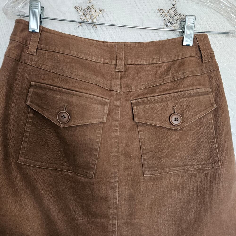 Talbots Petite Size 2 Stretch Linen Blend Brown Shorts Y2K Boho Dark Academia - Picture 5 of 10